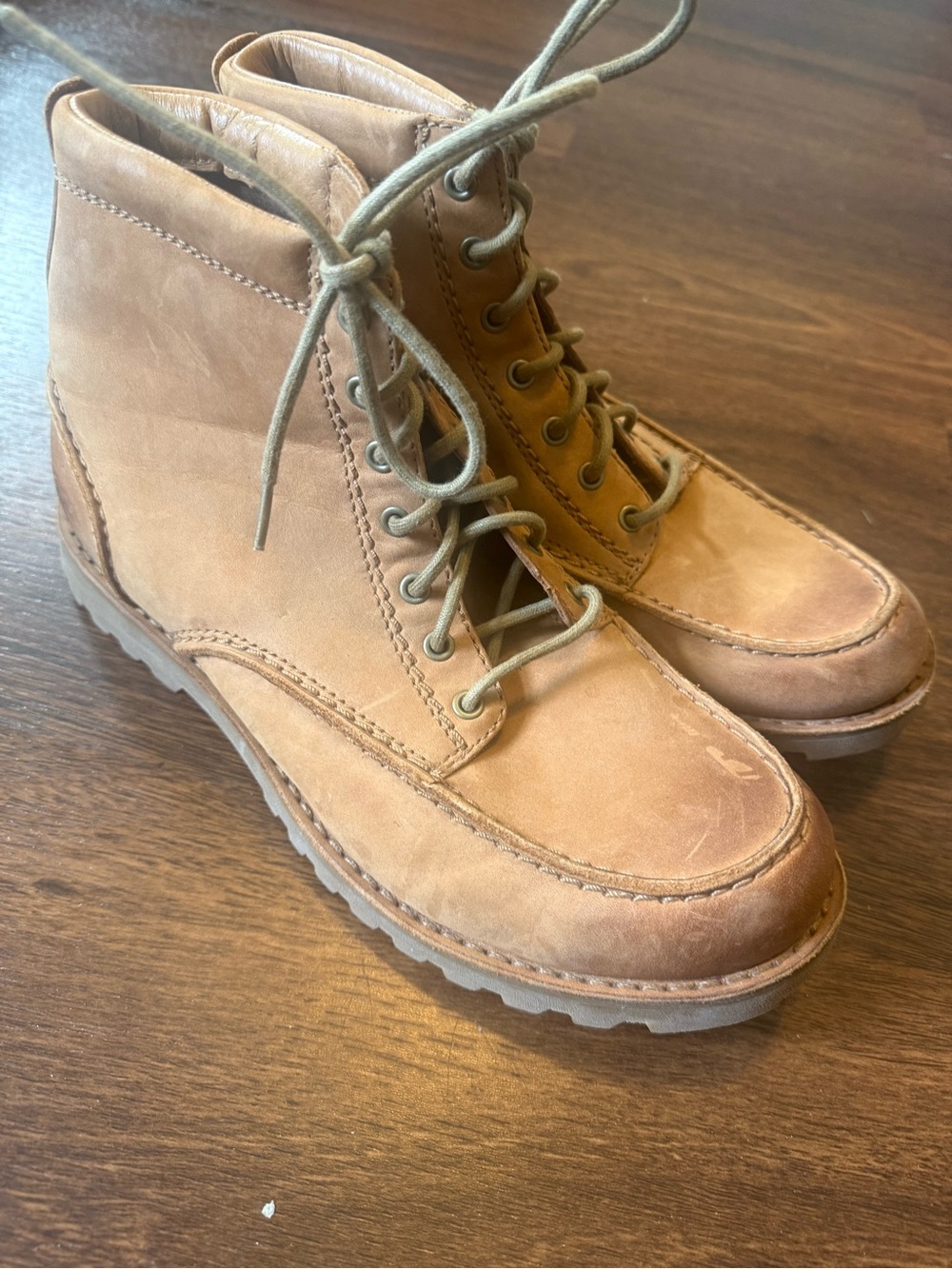 Men's Tan UGG Lace-Up Leather Work Boots